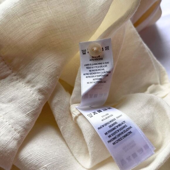 NWT CAROLINE CONSTAS IVORY WHITE LINEN BLEND EMBROIDERED BELTED MAXI SHIRT DRESS - Picture 13 of 13